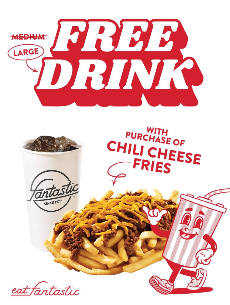 Free Drink with Chili Cheese Fries